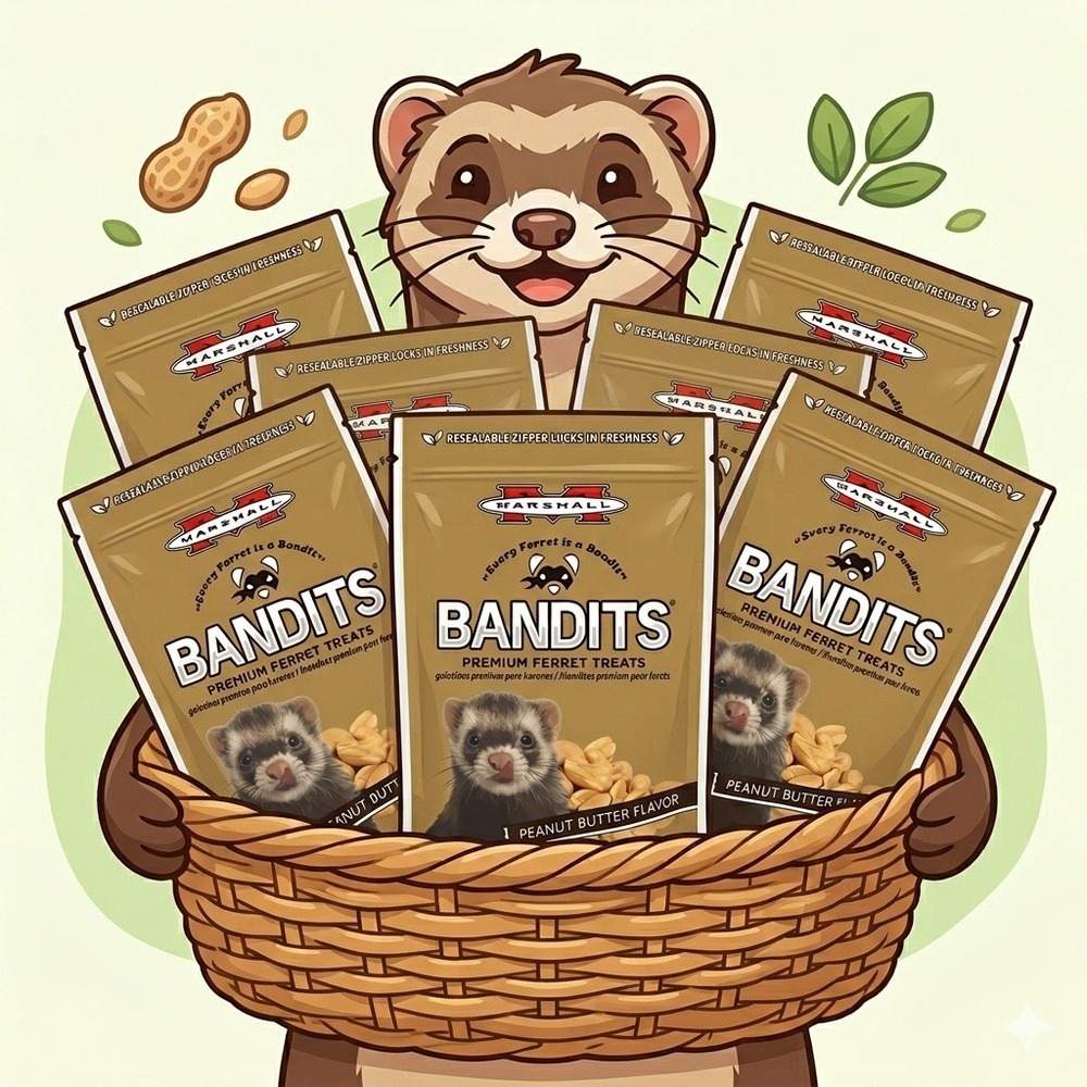 Marshall Bandits Ferret Treats Lot of 8 3oz Peanut Butter New Sealed Bulk Pack
